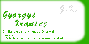 gyorgyi kranicz business card